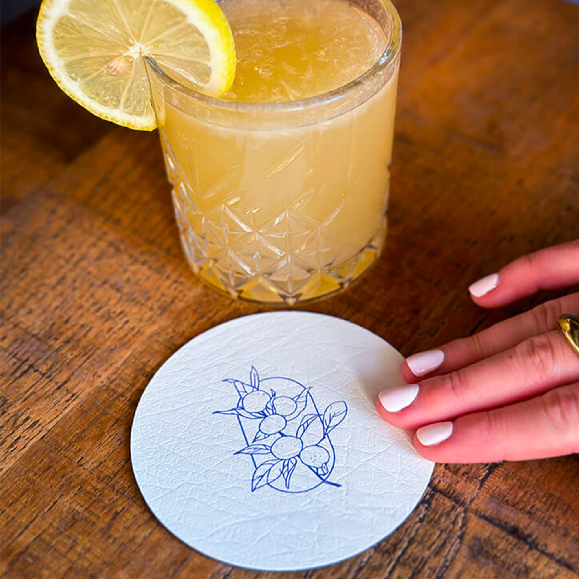 Dessous de verre en cuir artificiel