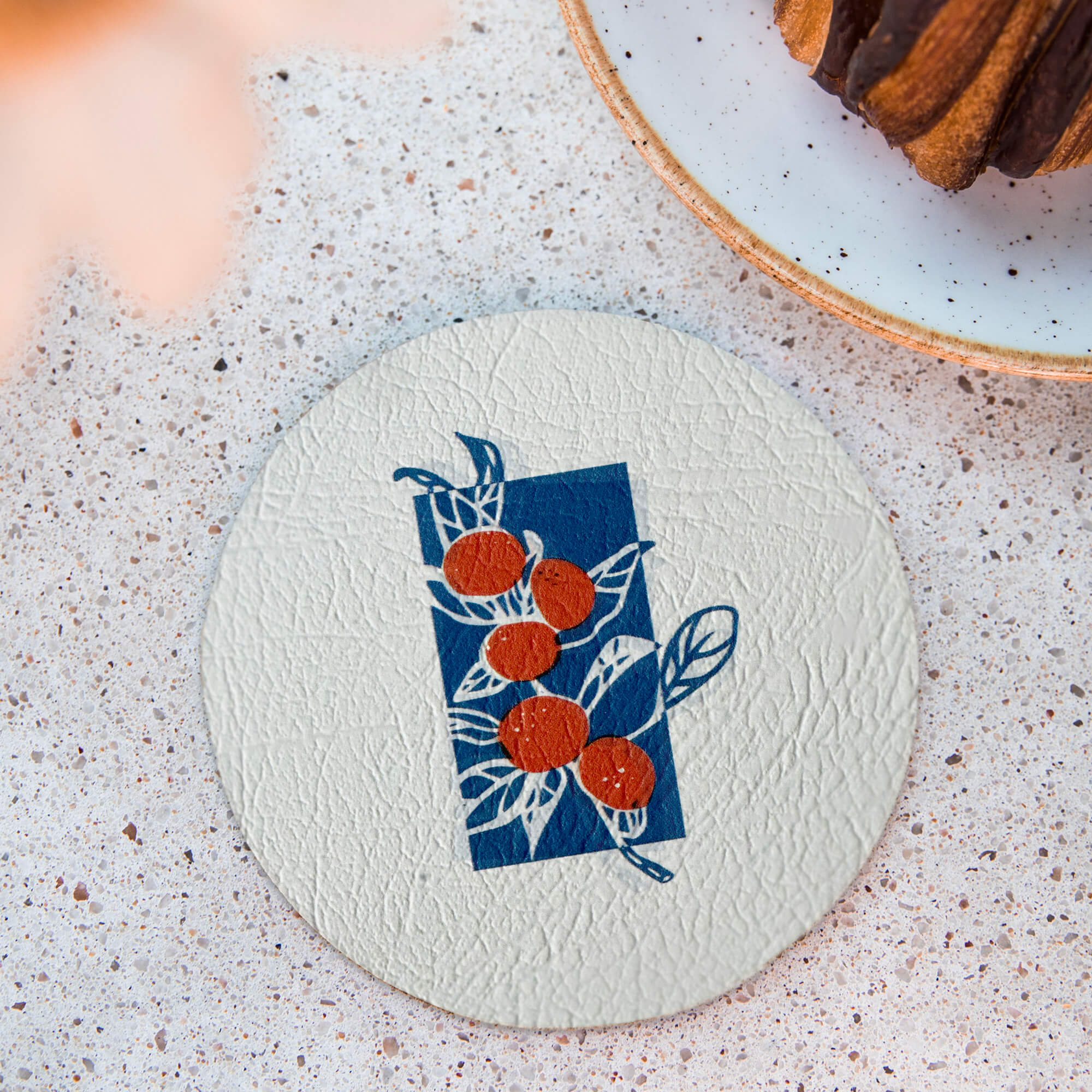 Dessous de verre en cuir artificiel