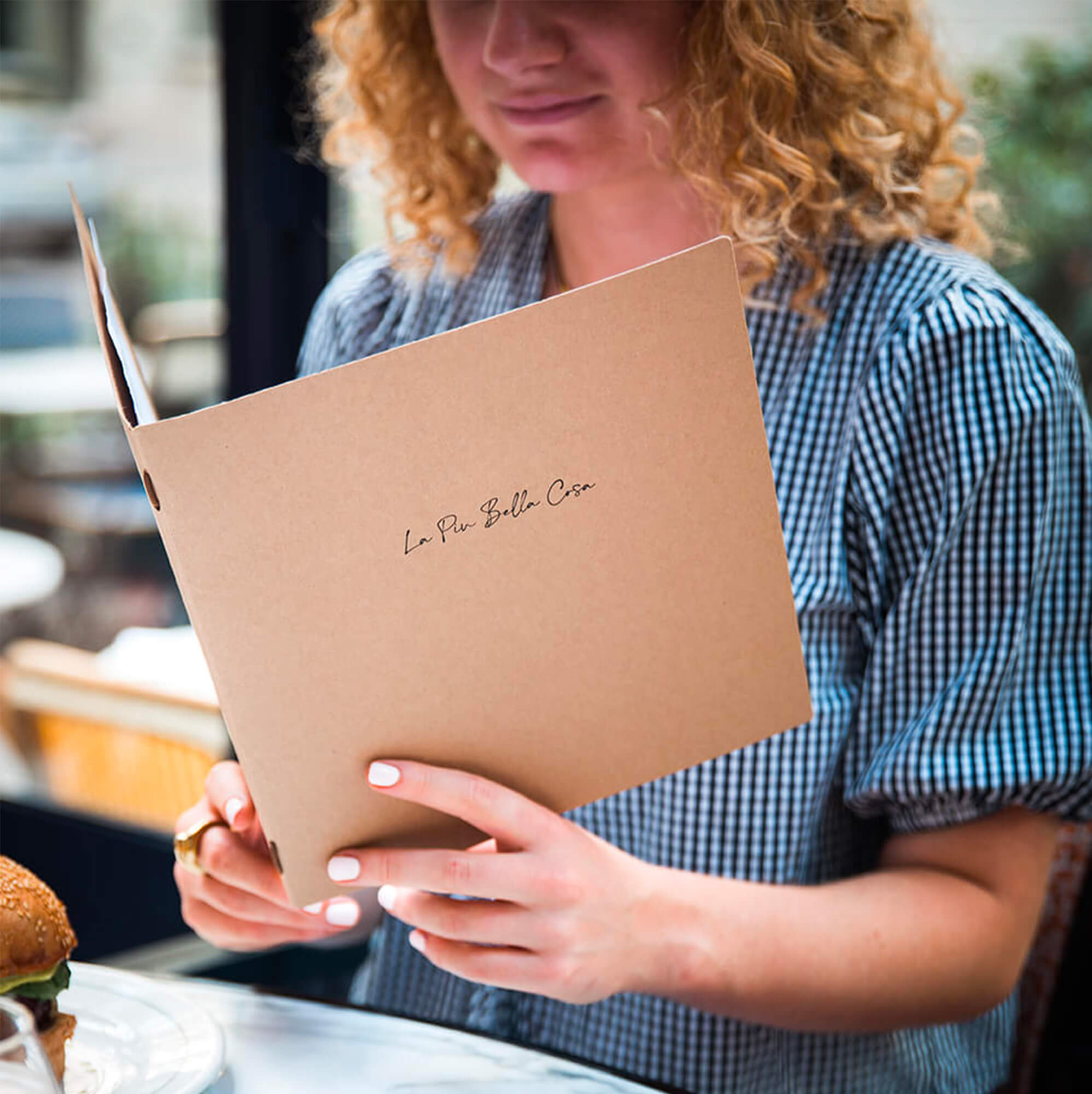 Protège-menu souple en carton kraft