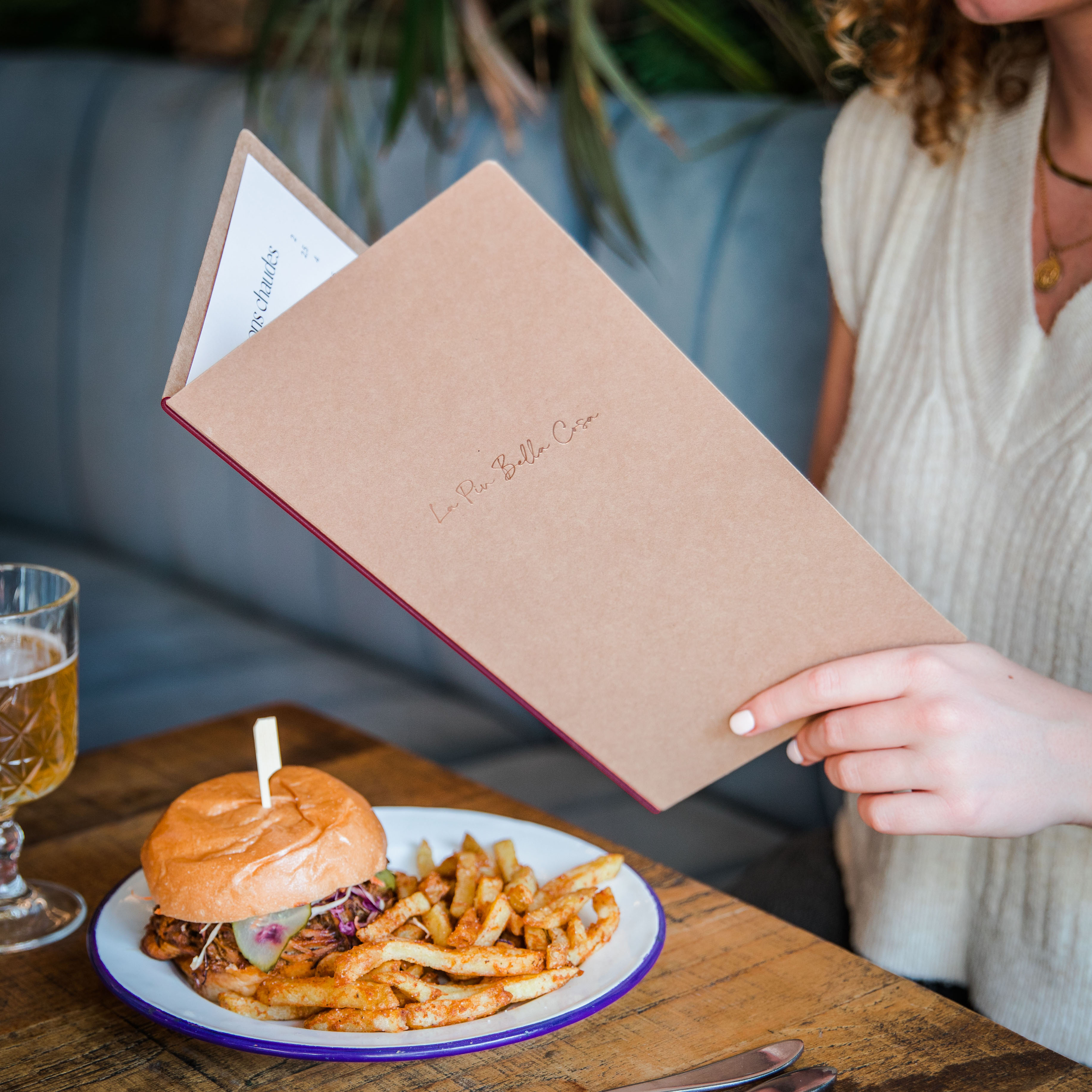 Protège-menu souple en carton kraft