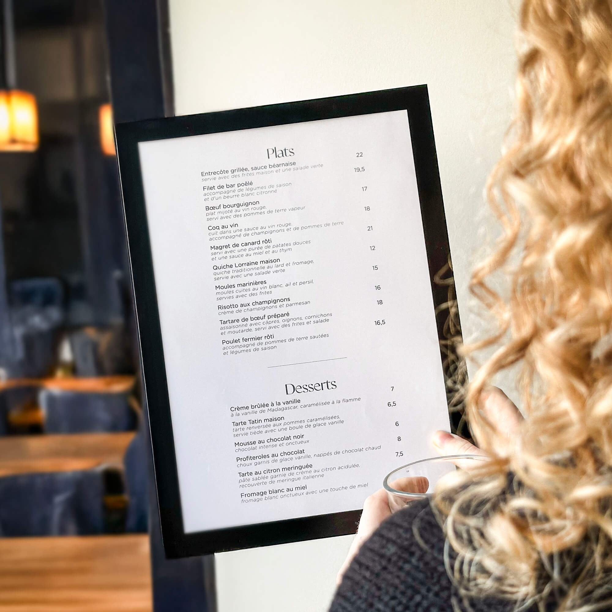 Protège-menu en plastique - Format planche