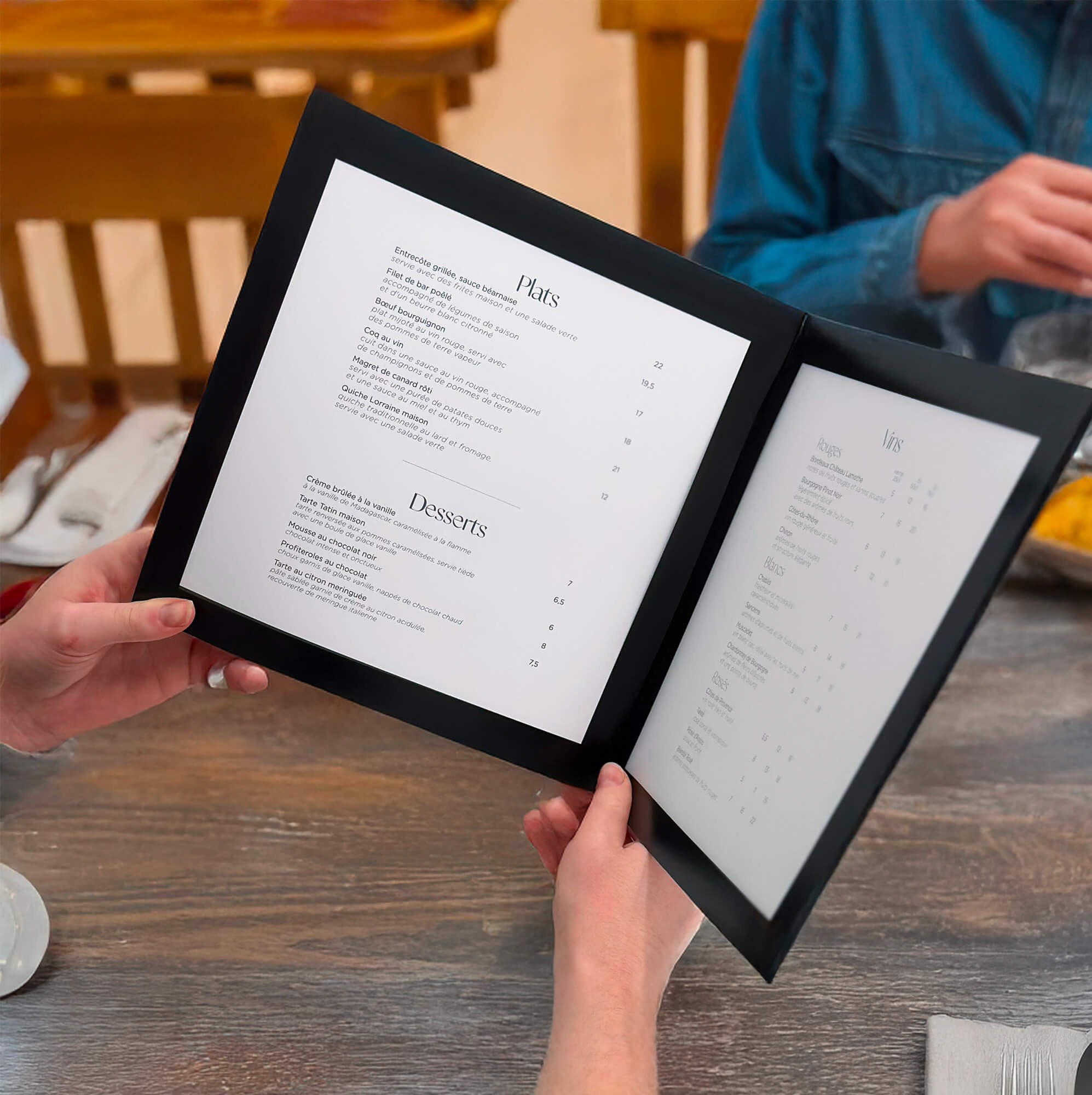 Protège-menu en plastique - Format livret