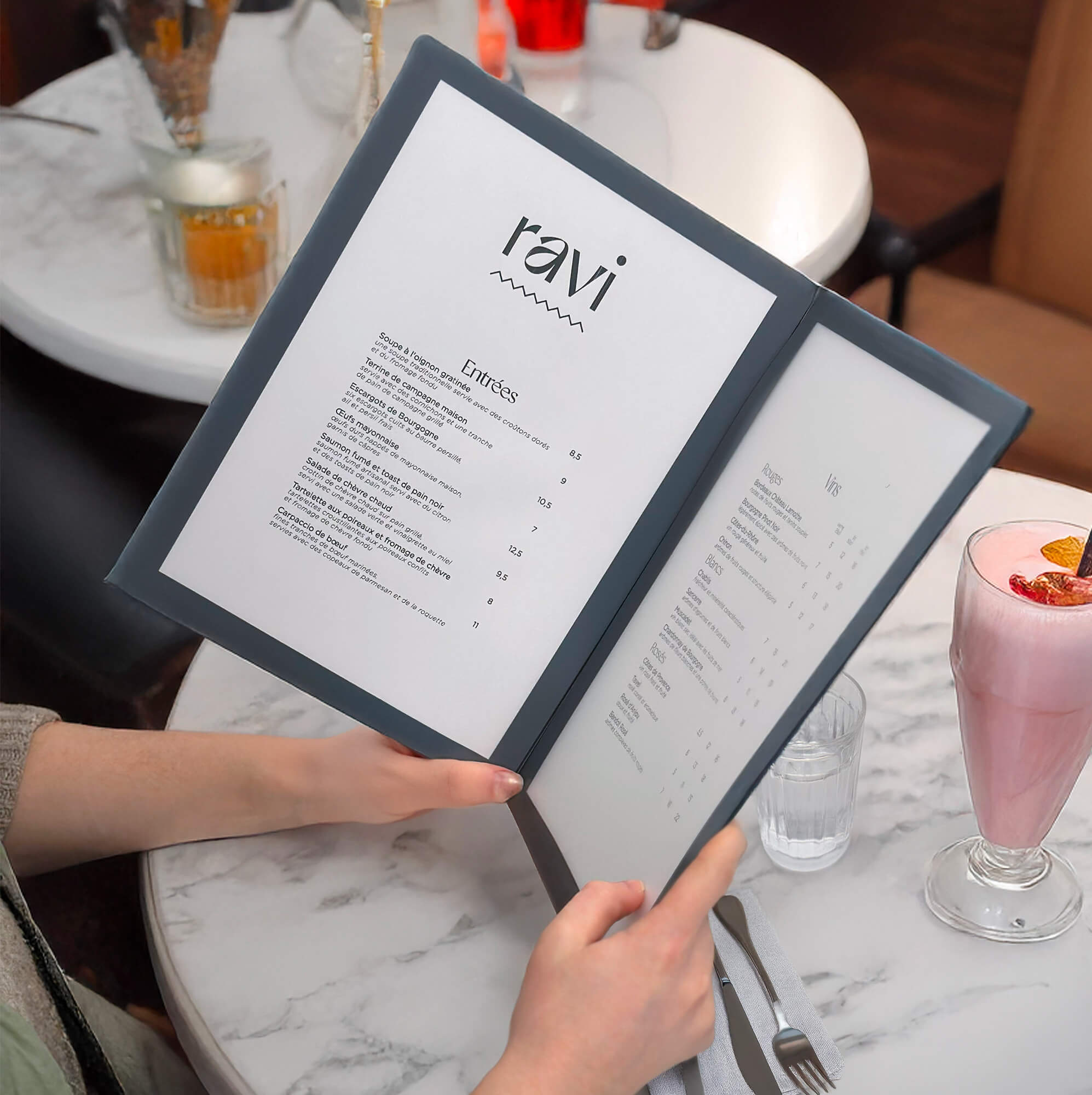 Protège-menu en plastique - Format livret