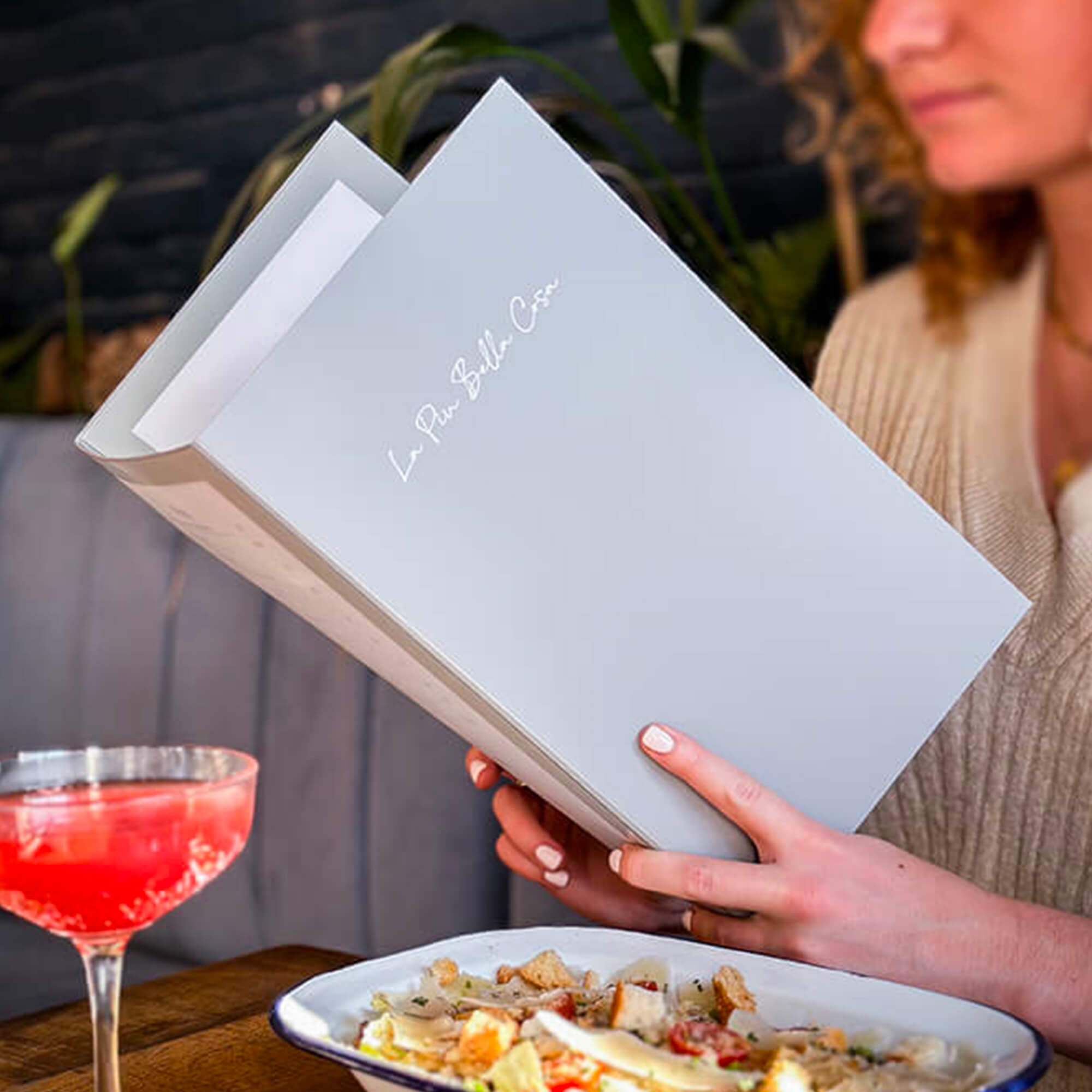 Protège-menu en plastique - Format tryptique