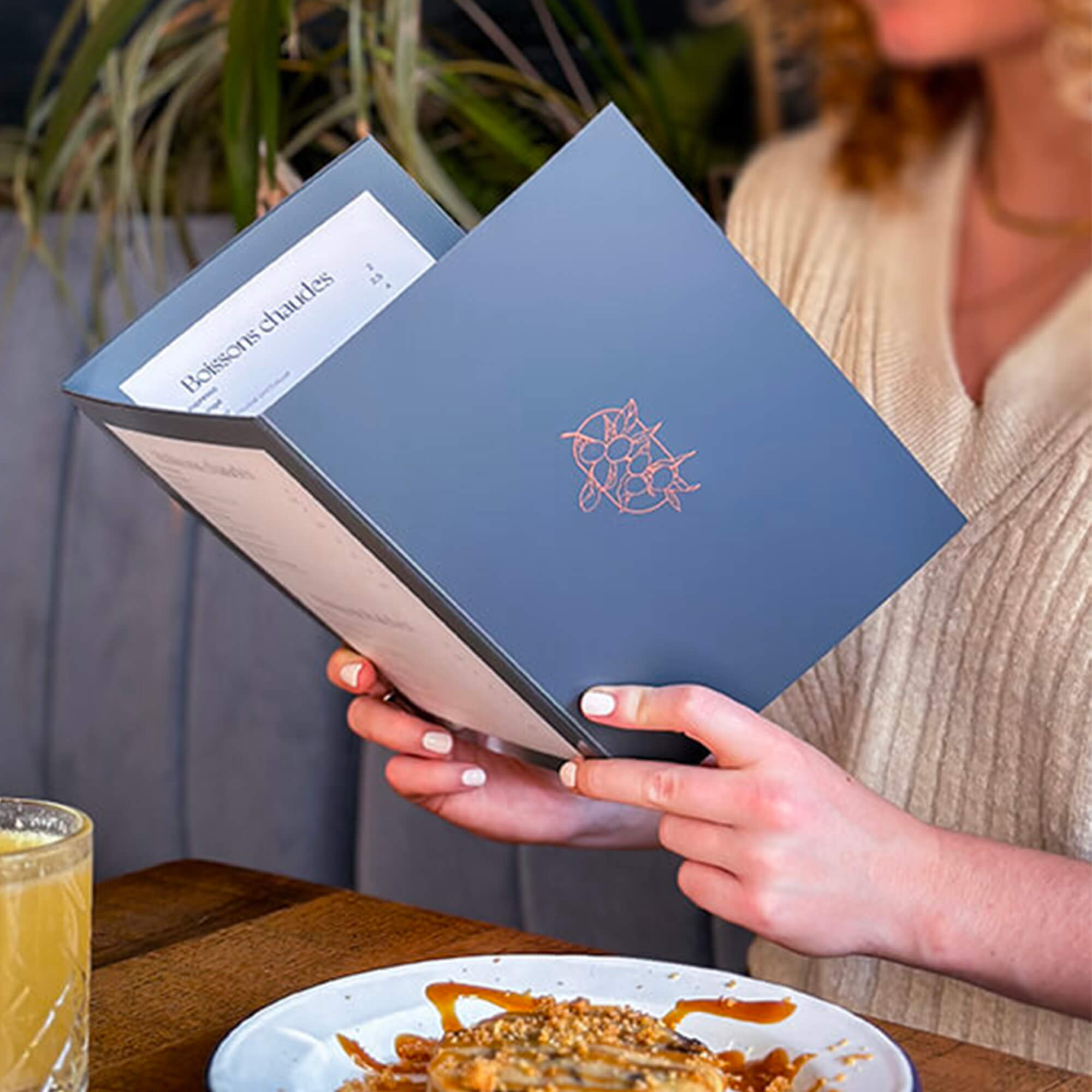 Protège-menu en plastique - Format tryptique