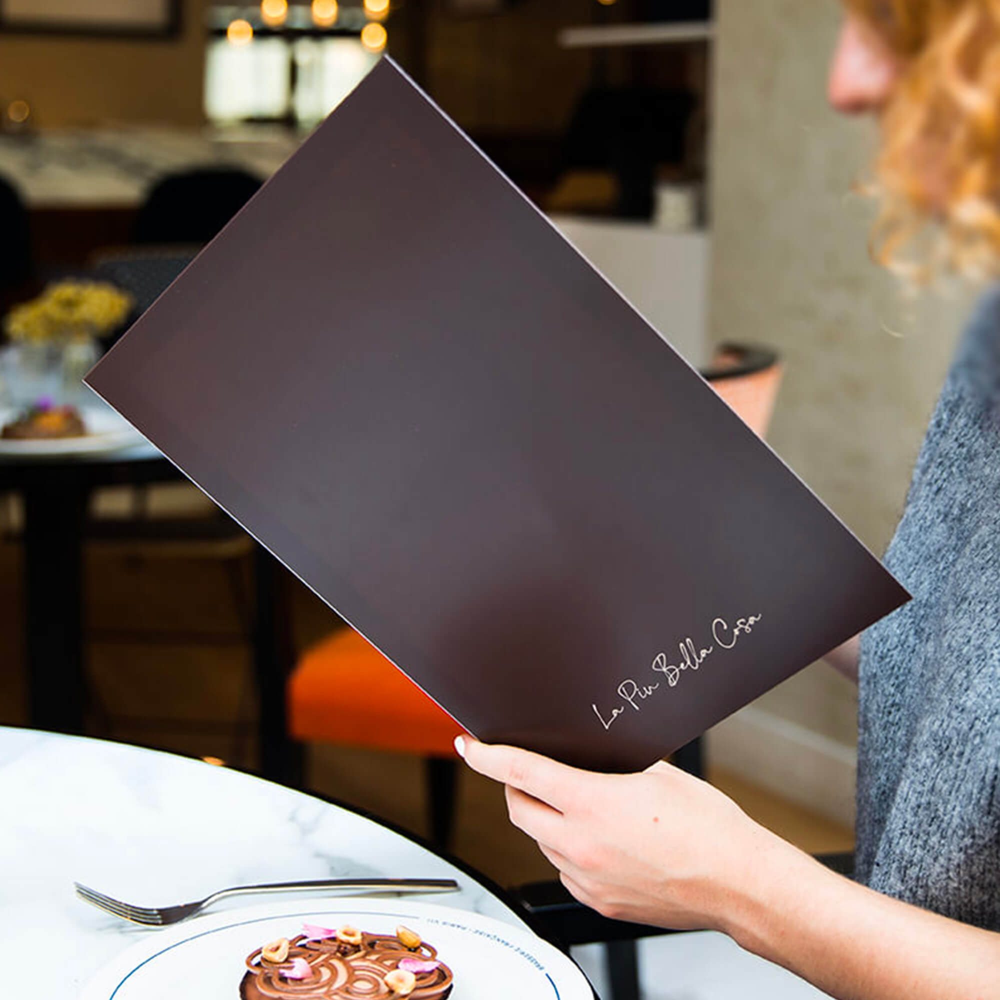 Protège-menu en plastique - Format tryptique