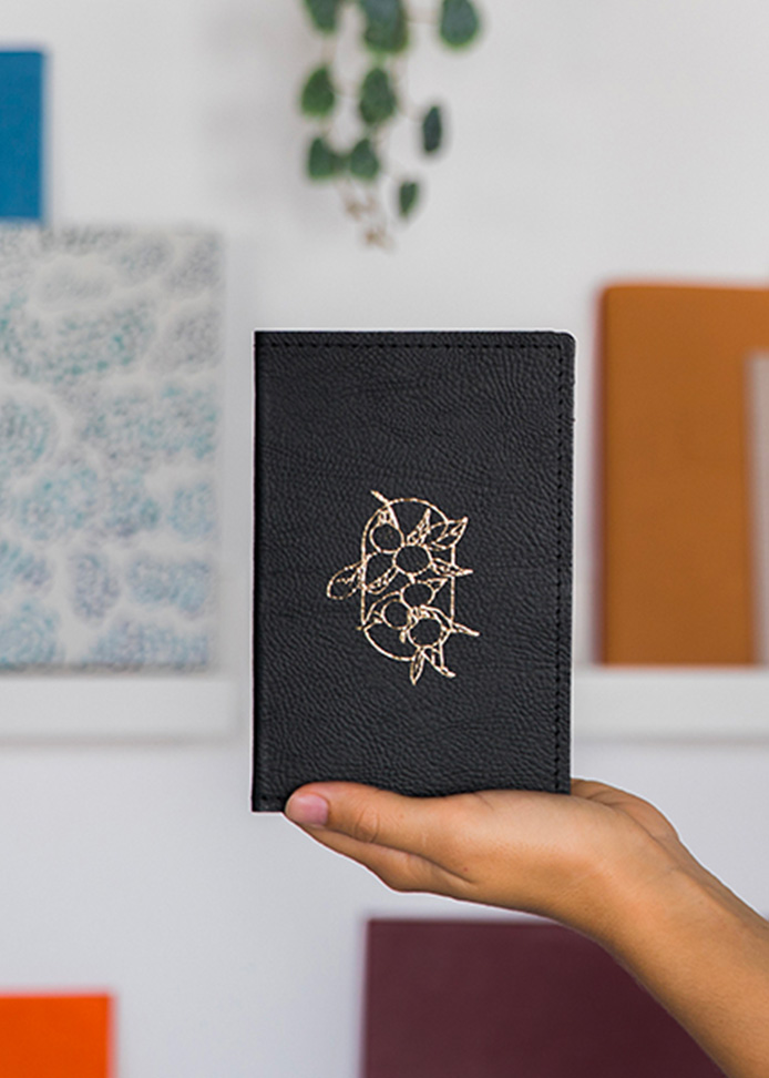 Porte-addition souple en simili-cuir grainé