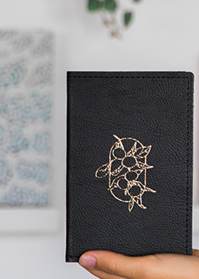 Porte-addition souple en simili-cuir grainé