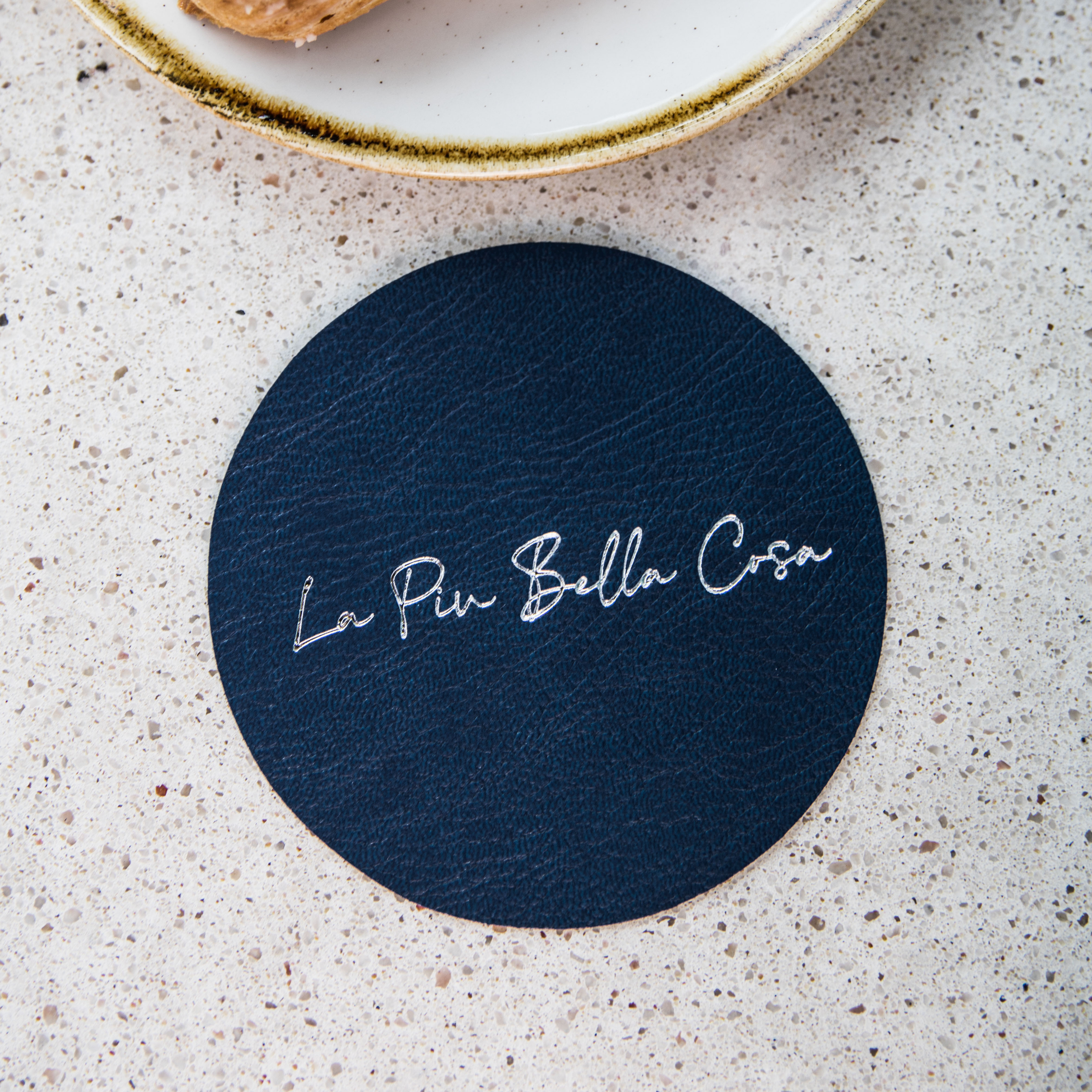 Dessous de verre en simili-cuir grainé