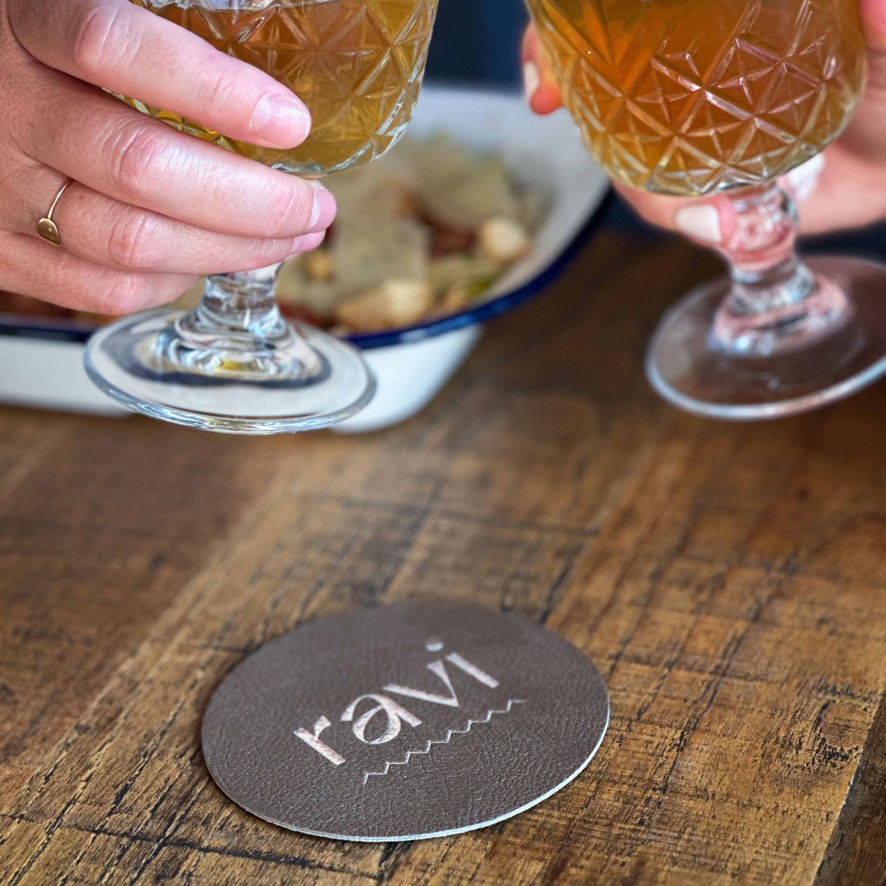 Dessous de verre en simili-cuir grainé