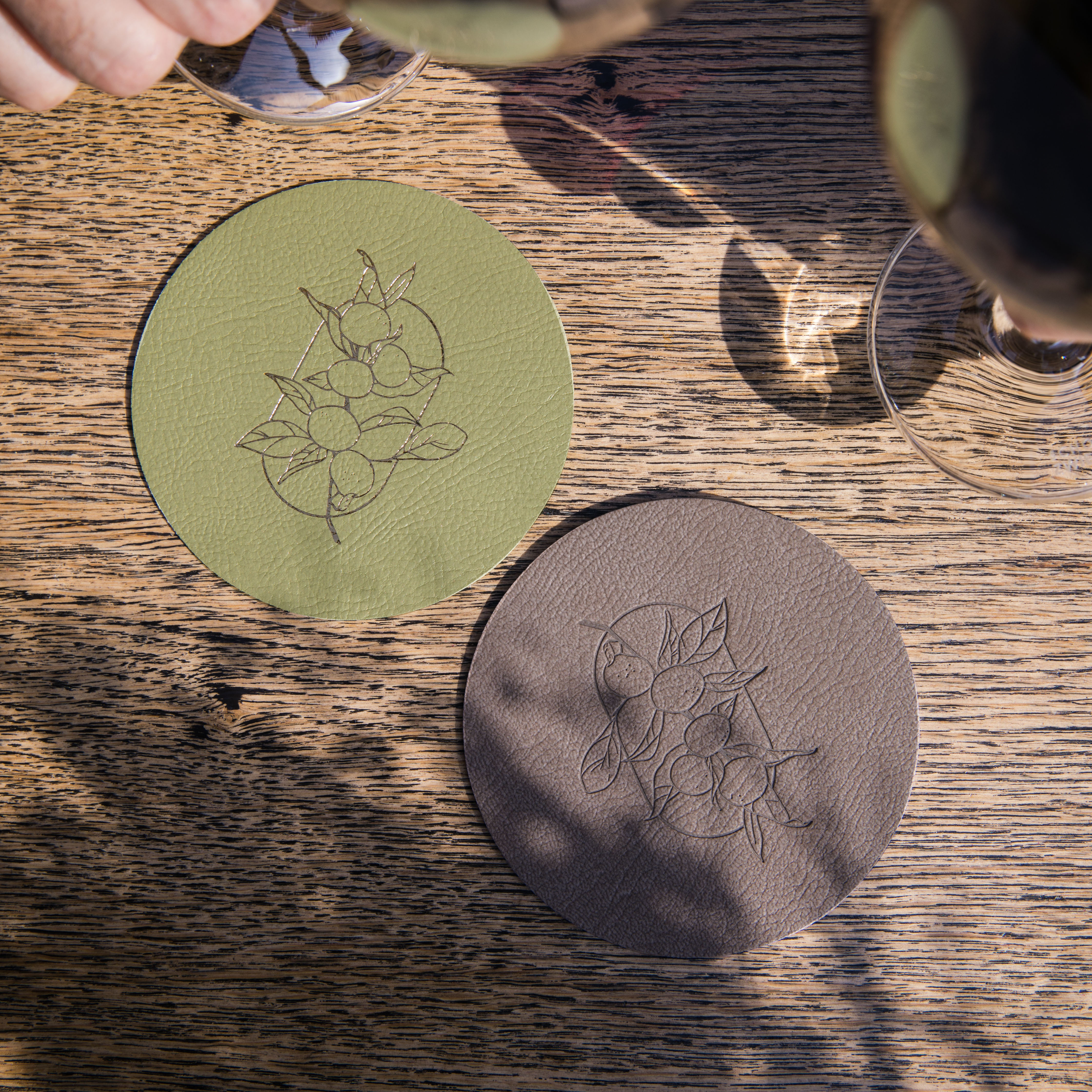 Dessous de verre en simili-cuir grainé