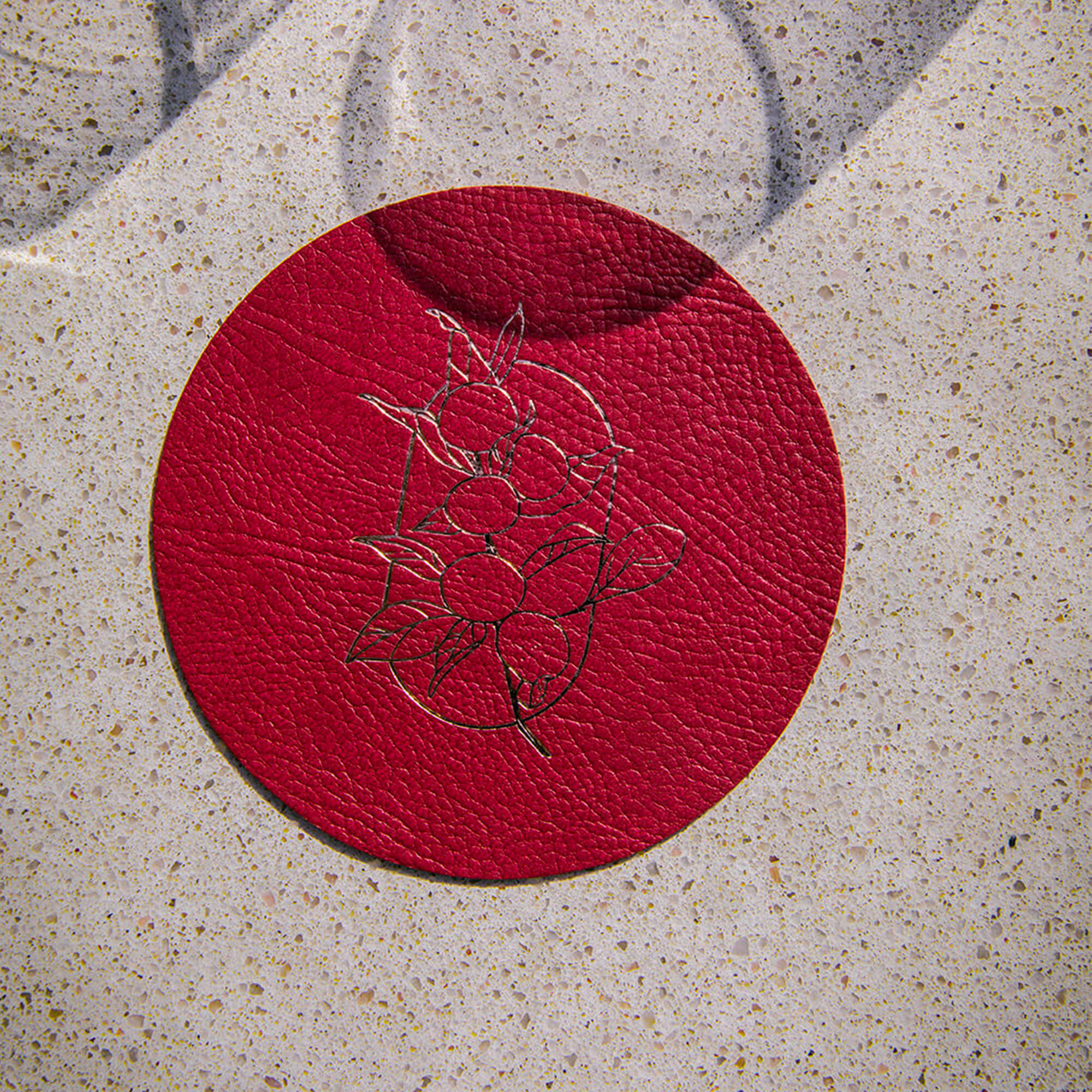 Dessous de verre en simili-cuir grainé