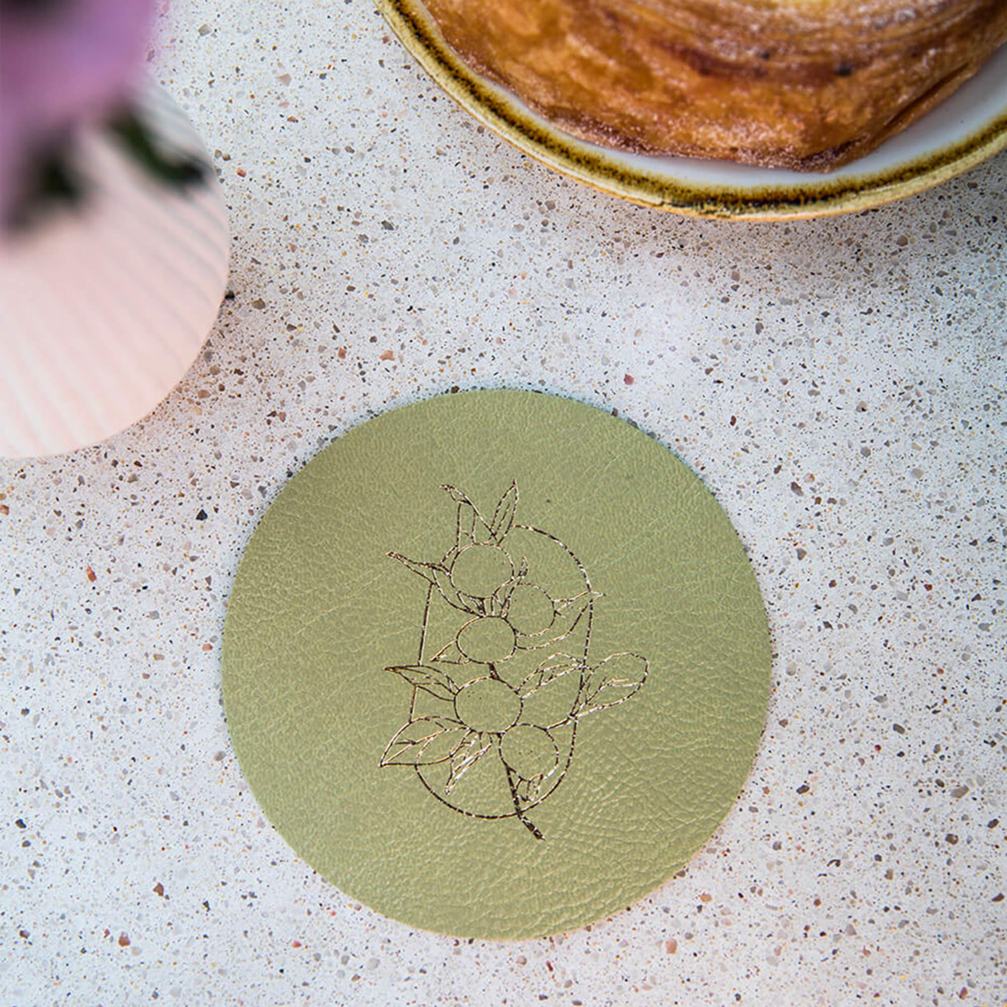 Dessous de verre en simili-cuir grainé