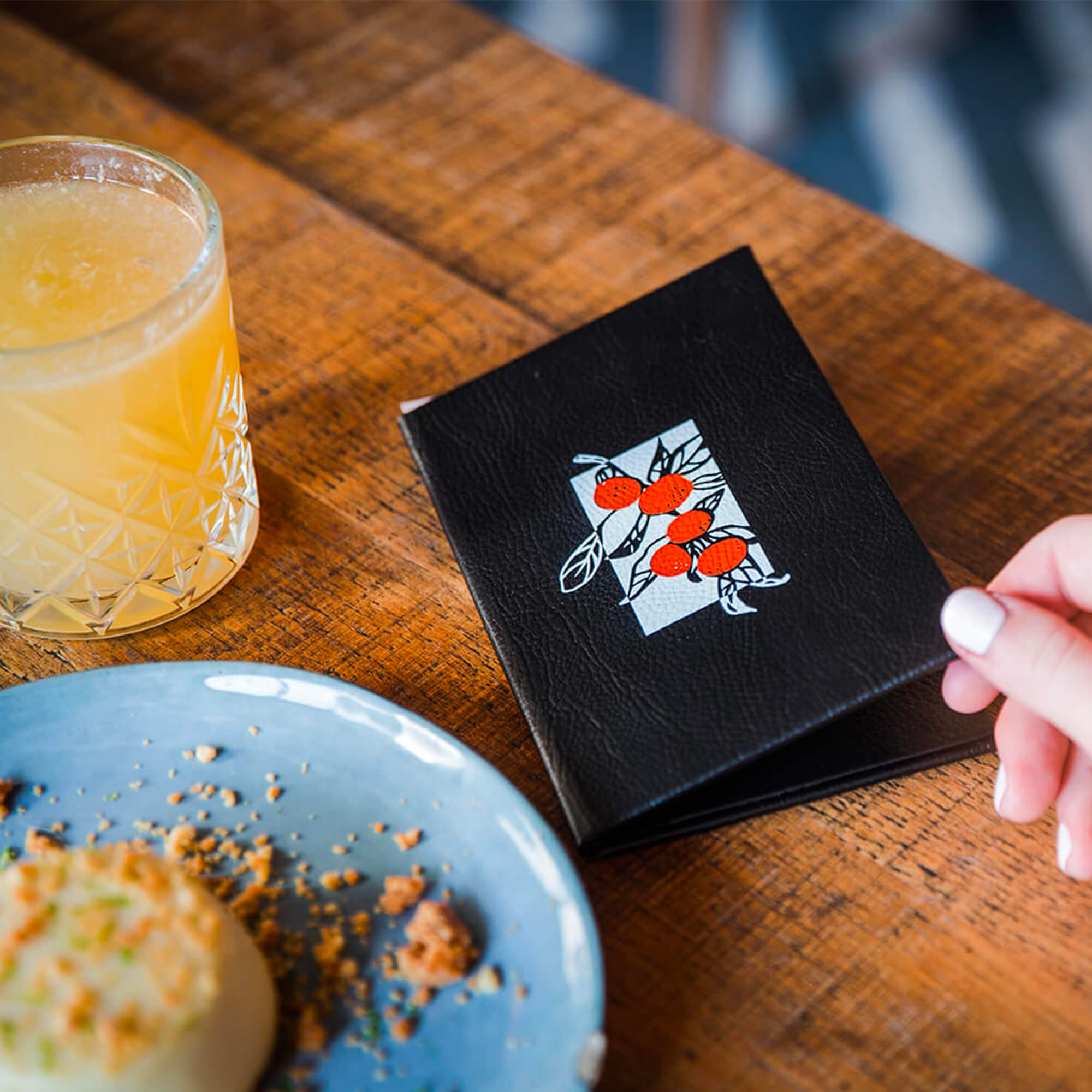 Porte-addition rigide en simili-cuir grainé