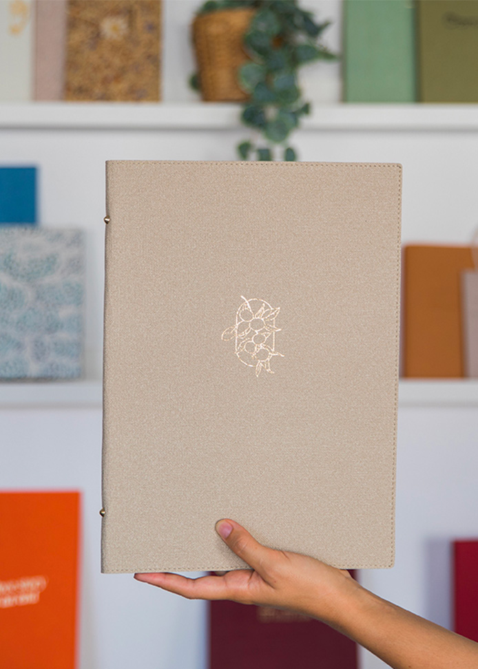 Protège-menu souple façon toile de jute