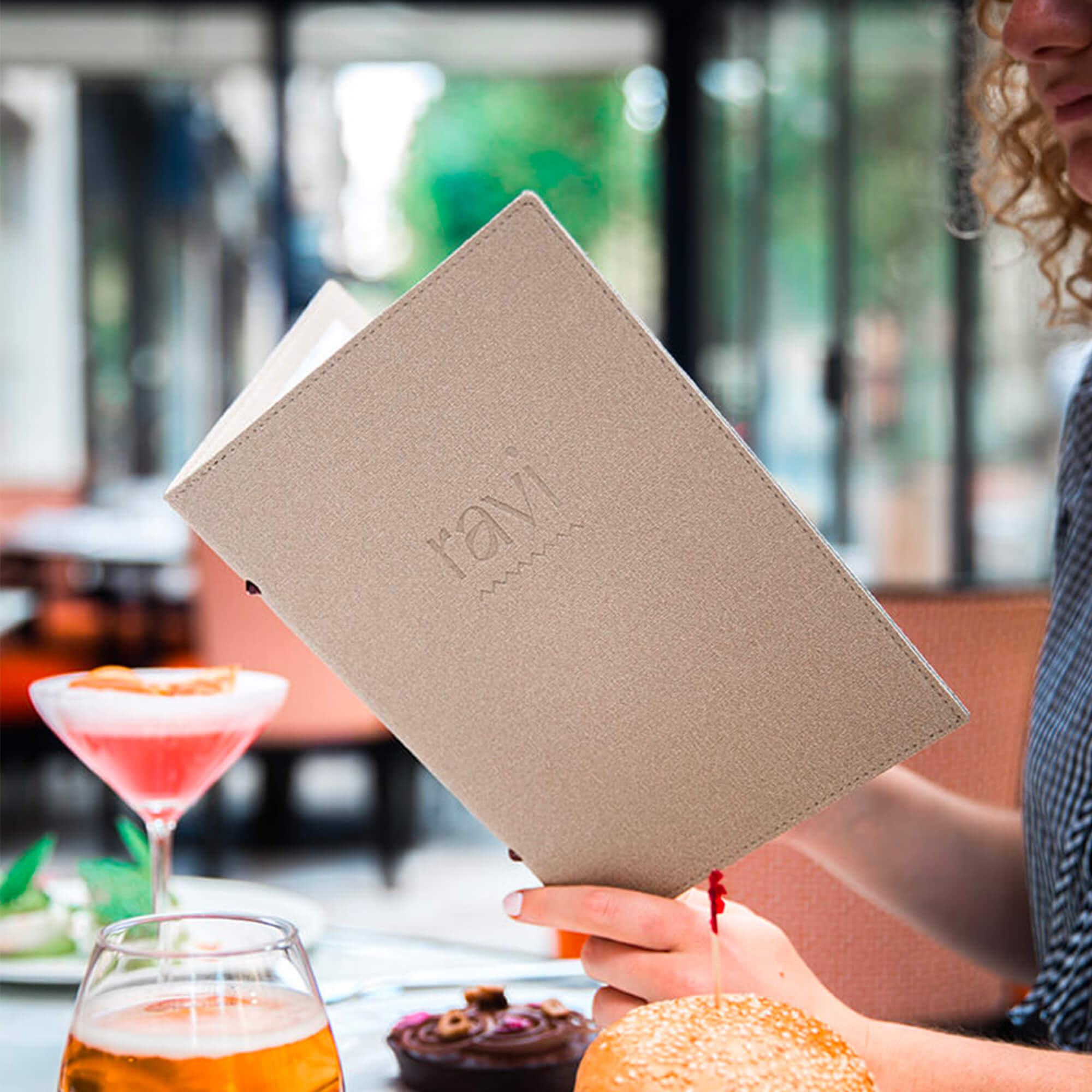 Protège-menu souple façon toile de jute