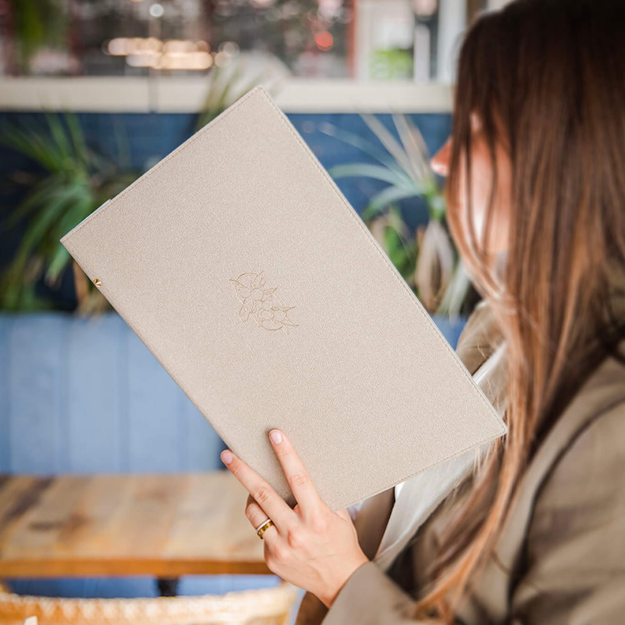 Protège-menu souple façon toile de jute