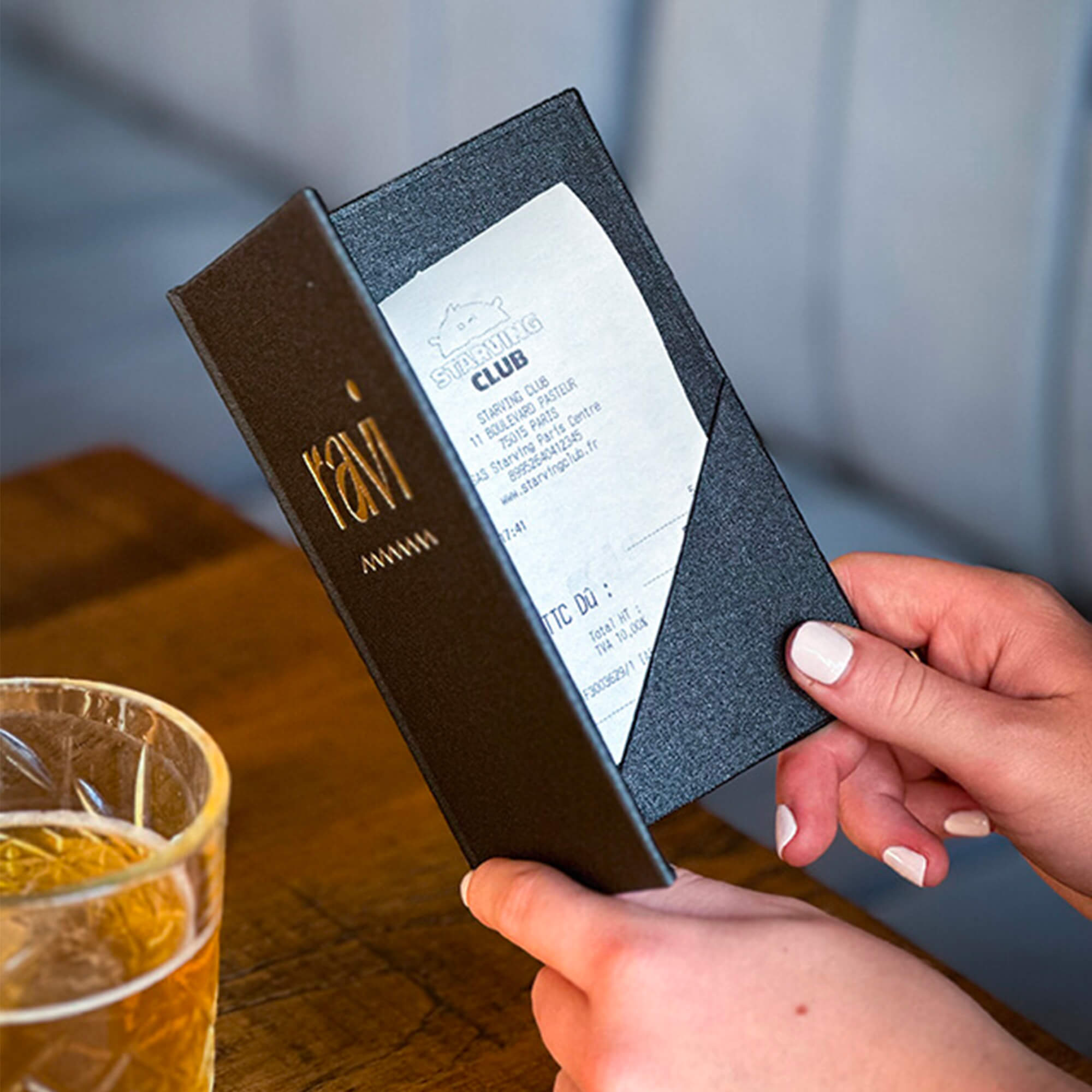 Porte-addition rigide en toile enduite