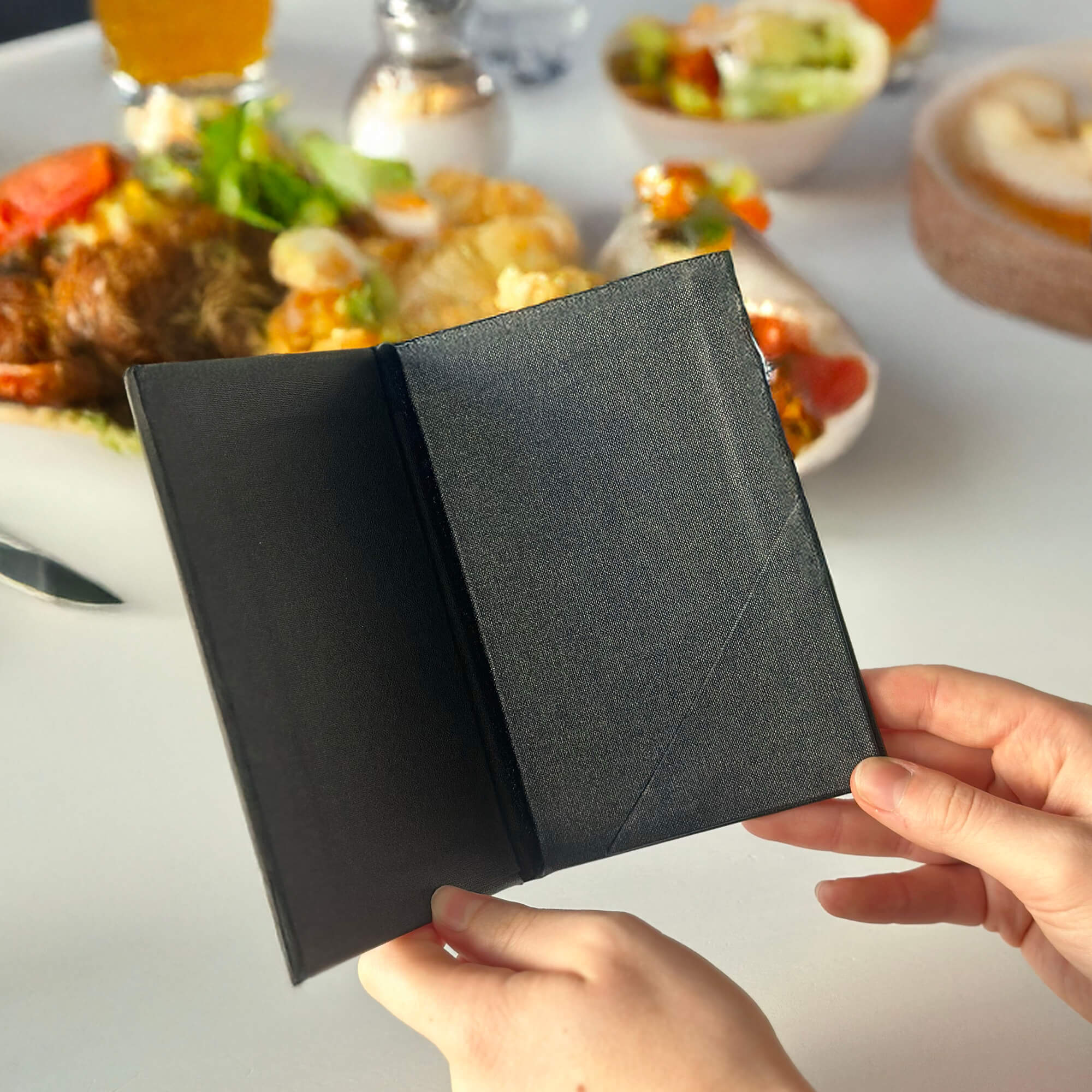 Porte-addition rigide en toile enduite