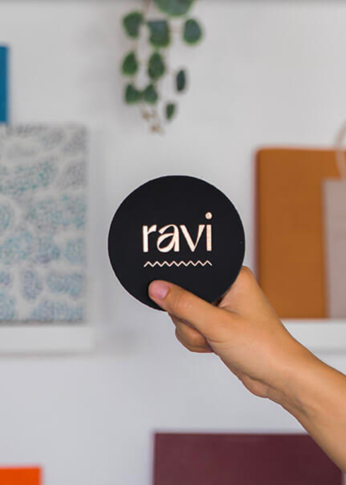 Dessous de verre en cuir véritable