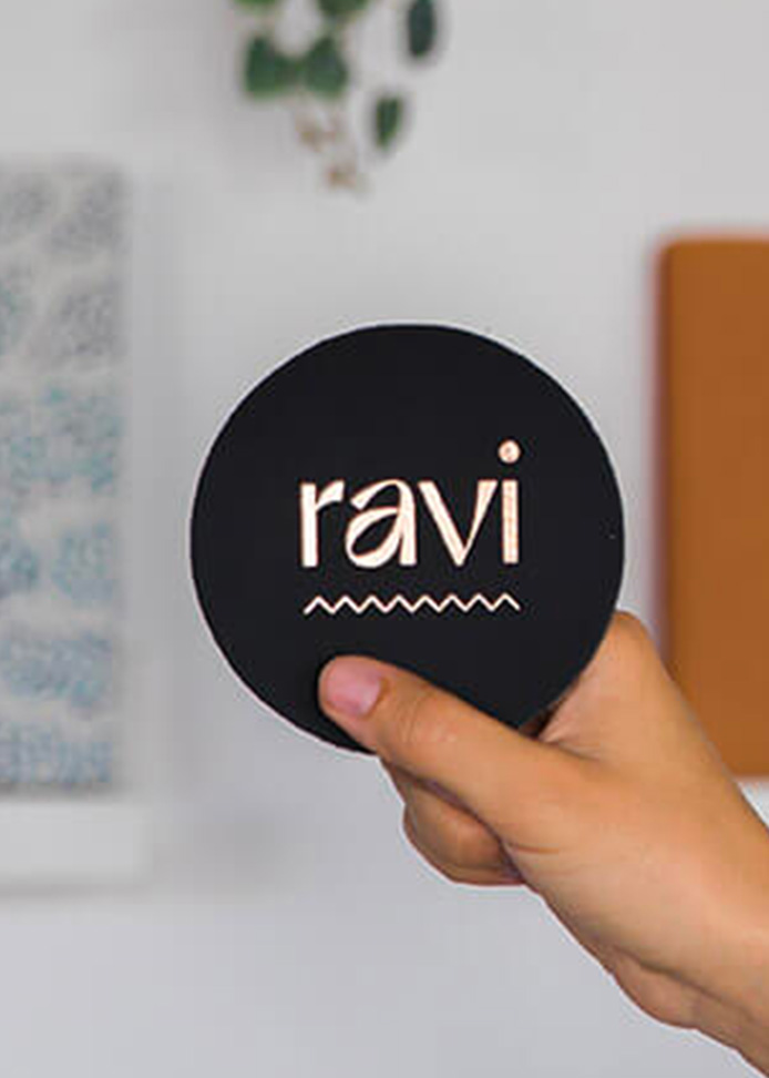 Dessous de verre en cuir véritable