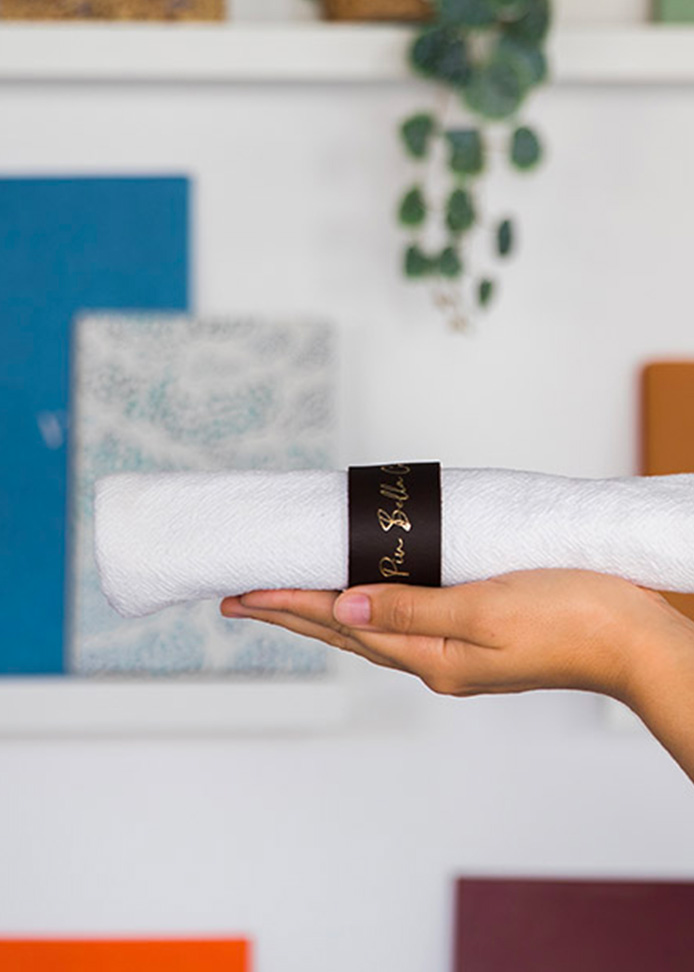 Ronds de serviette en cuir véritable