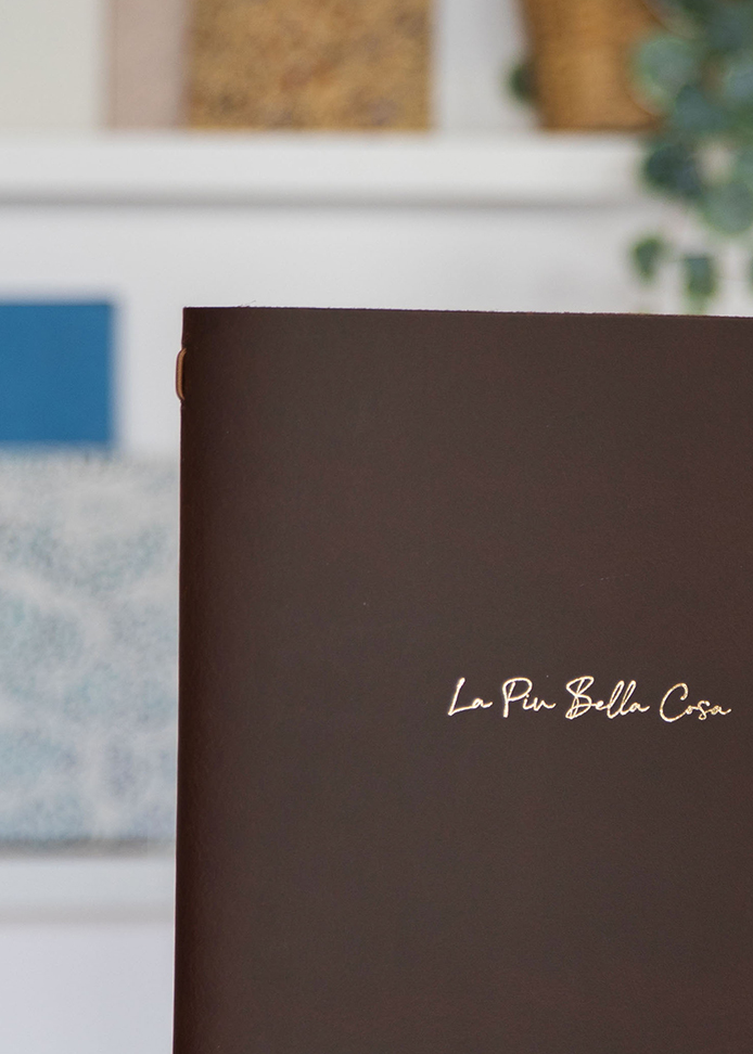 Protège-menu souple en cuir véritable