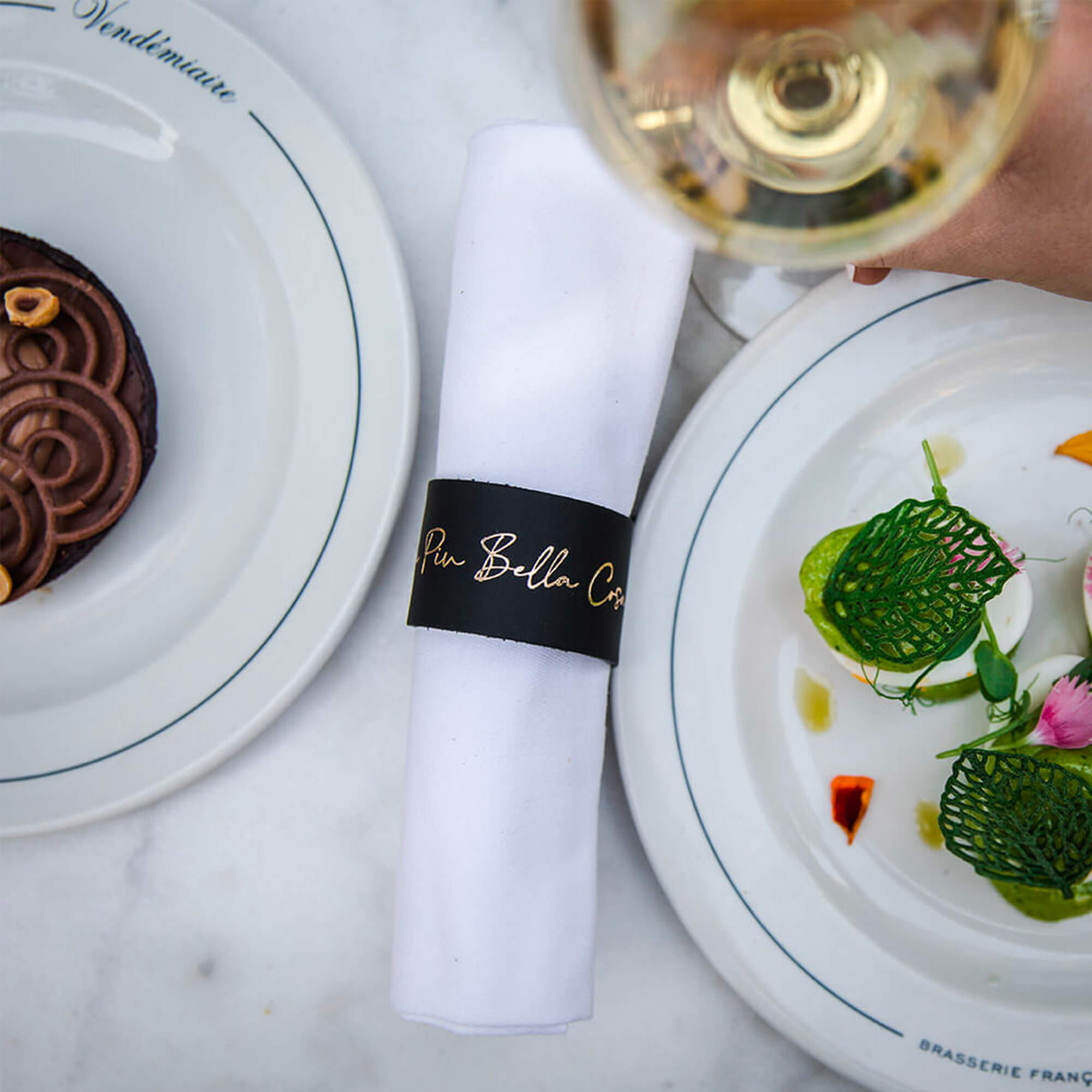 Ronds de serviette en cuir véritable