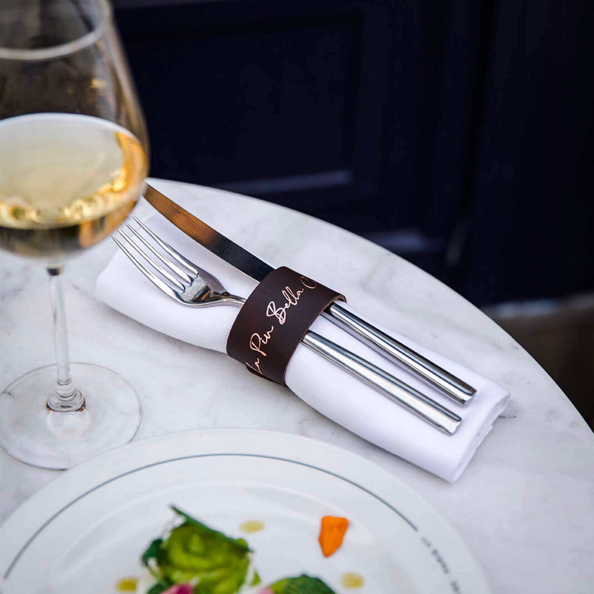 Ronds de serviette en cuir véritable